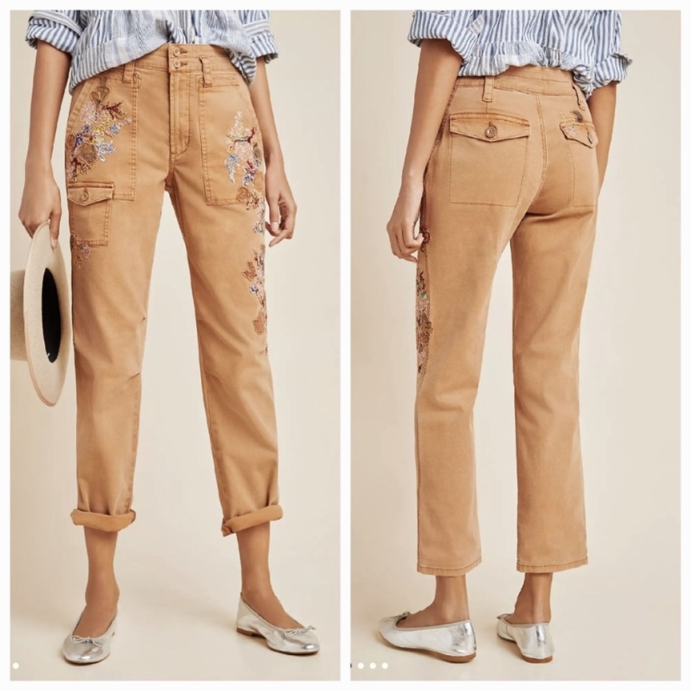Anthropologie the wanderer embroidered pants size 30